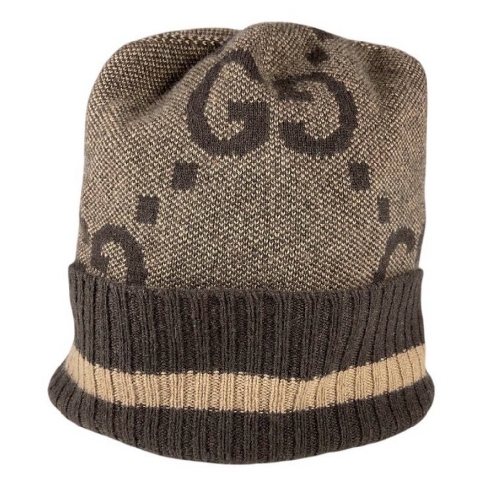 Gucci Brown and Tan Knit Beanie